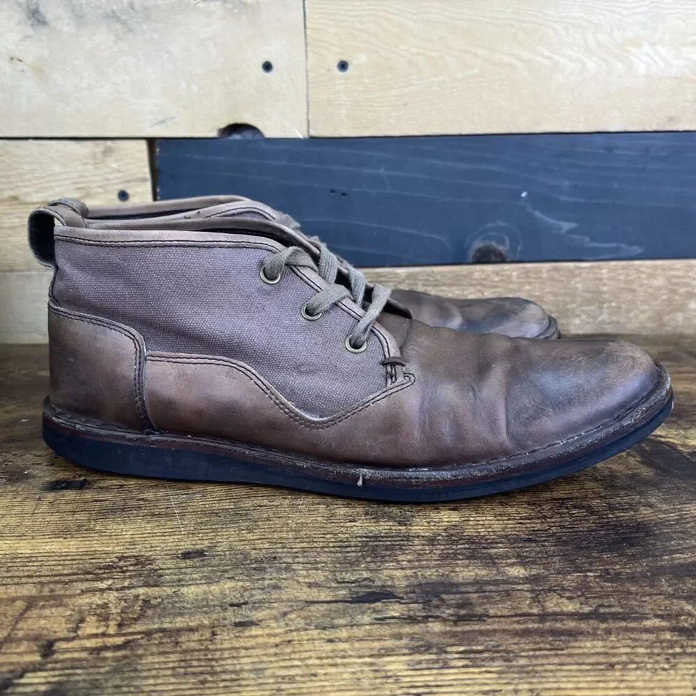 John Varvatos Star USA Hipster Chukka Boots Mens Shoes Brown Leather Mens 9